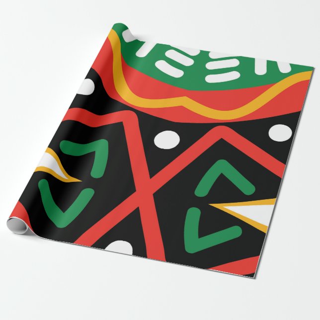 Black History Month Geography   Wrapping Paper (Unrolled)