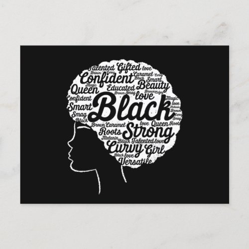 Black History Month Girl Strong American African G Postcard