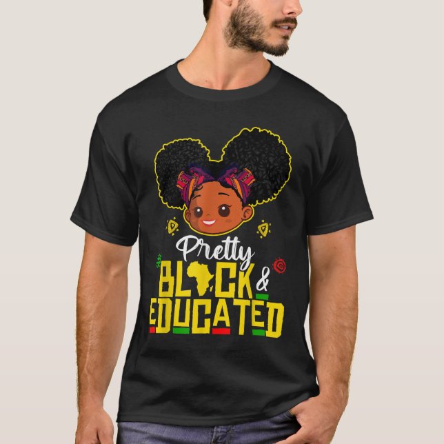Black History Month Girls African African Queen Ki T-Shirt (Front)