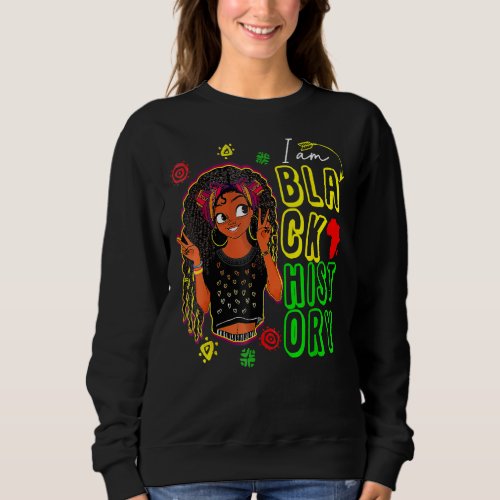 Black History Month Girls African Woman Afro Ameri Sweatshirt