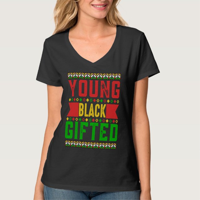 Black History Month Girls Boys Young Black ed T-Shirt (Front)