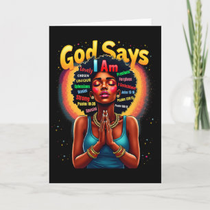 Black History Month God Says I Am Juneteenth Stron Card