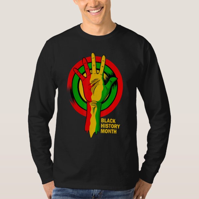 Black History Month Hands BLM Melanin African Amer T-Shirt (Front)