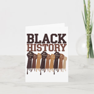 Black History Month Hands Symbol Afro Motivation  Card