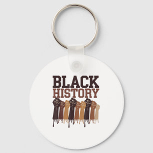 Black History Month Hands Symbol Afro Motivation  Keychain