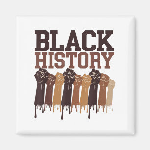Black History Month Hands Symbol Afro Motivation  Magnet