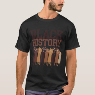Black History Month Hands Symbol Afro Motivation  T-Shirt