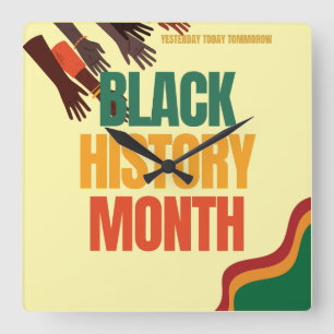 Black History Month – Honoring Legacy and Culture Square Wall Clock