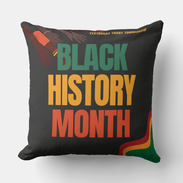Black History Month – Honoring Legacy and Culture Throw Pillow (Front)