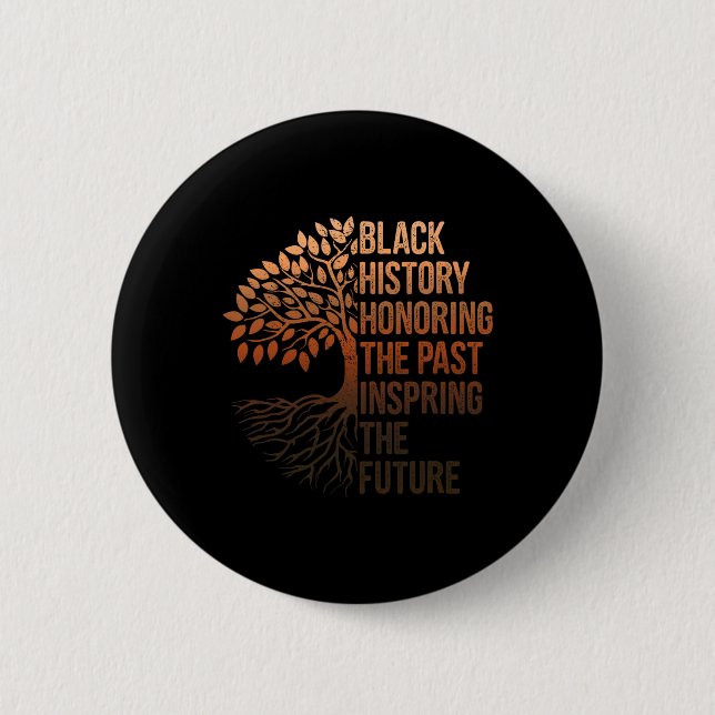 Black History Month Honoring Past Inspiring Future Button (Front)