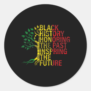 Black History Month Honoring Past Inspiring Future Classic Round Sticker
