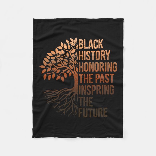 Black History Month Honoring Past Inspiring Future Fleece Blanket (Front)