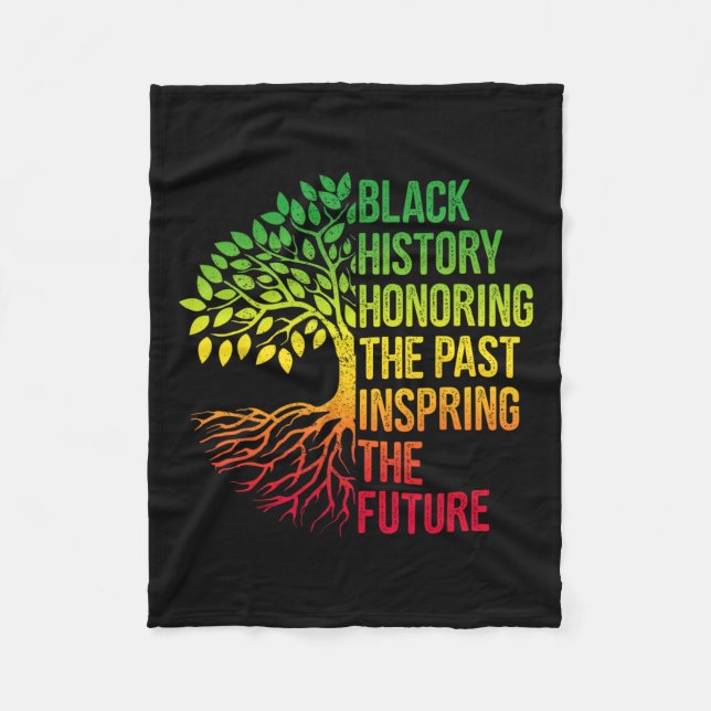 Black History Month Honoring Past Inspiring Future Fleece Blanket (Front)