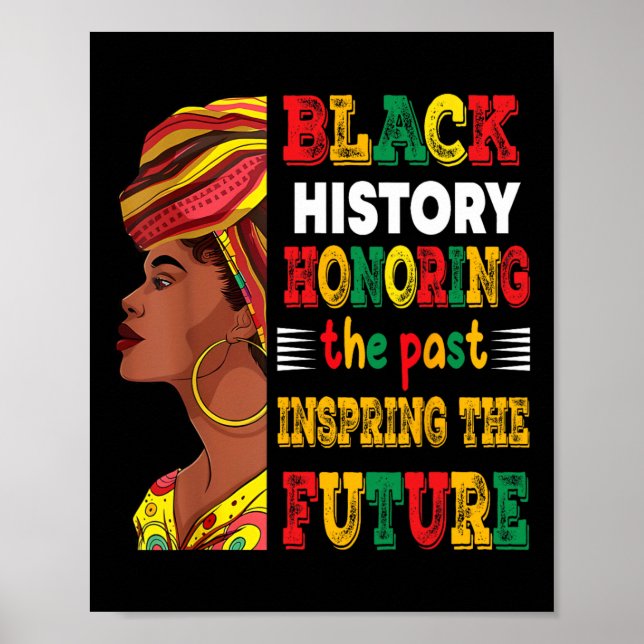 Black History Month Honoring Past Inspiring Future Poster (Front)