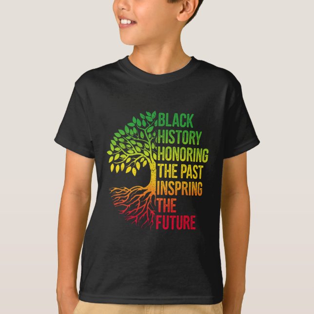 Black History Month Honoring Past Inspiring Future T-Shirt (Front)