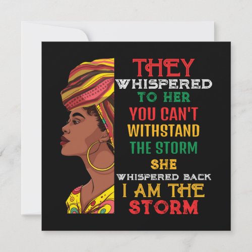 Black History Month I Am The Storm Strong African Holiday Card