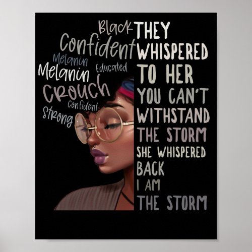 Black History Month I Am The Storm Strong African Poster
