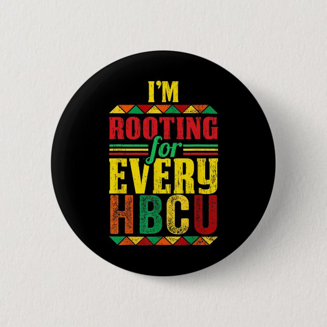 Black History Month I'm Rooting For Every Hbcu 1  Button (Front)