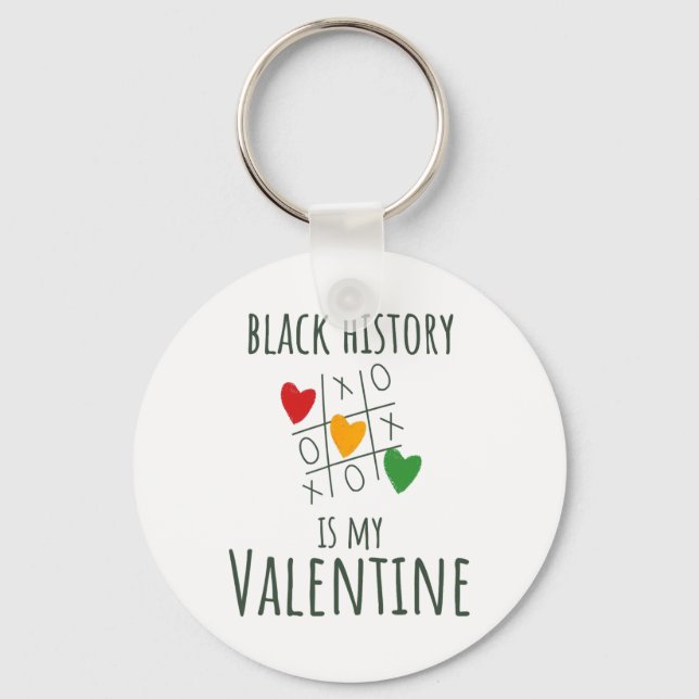 Black History Month Is My Valentine Valentine's Da Keychain (Front)