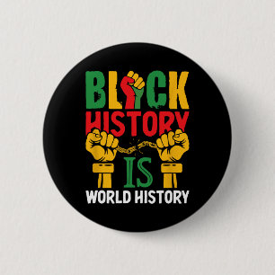 Black History Month Is World History  Button
