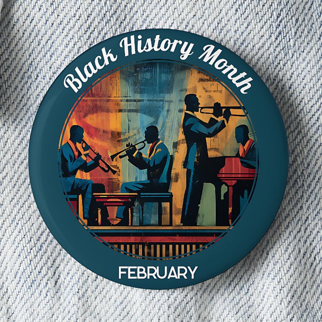 Black History Month Jazz Band Pinback Button (Creator Uploaded)