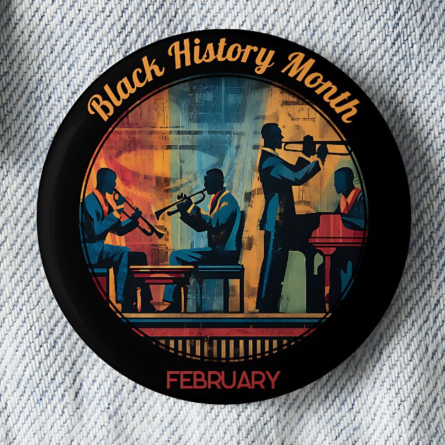 Black History Month Jazz Band Pinback Button (Creator Uploaded)