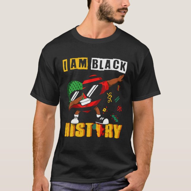 Black History Month Kids Men Women Dabbing Heart A T-Shirt (Front)