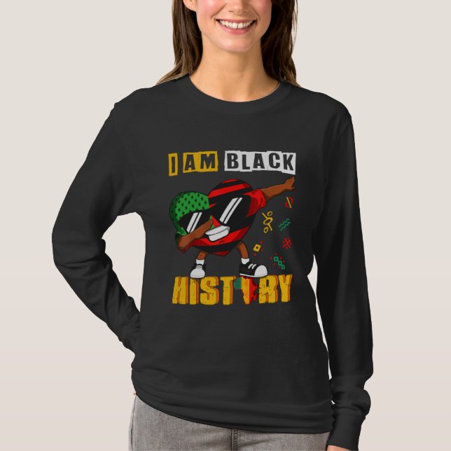 Black History Month Kids Men Women Dabbing Heart A T-Shirt (Front)