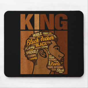 Black History Month King African Melanin Father Me Mouse Pad