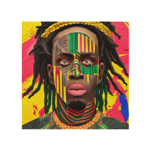 Black History Month King Melanin Kings Men Bruh Wood Wall Art