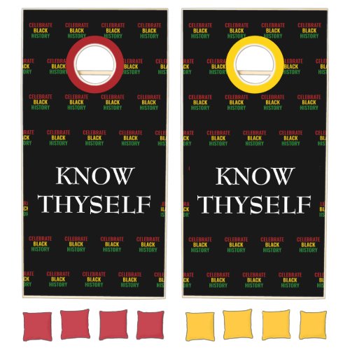 Black History Month KNOW THYSELF Customizable Cornhole Set