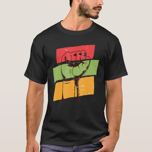 Black History Month l Black Pride Fist African Col T-Shirt (Front)