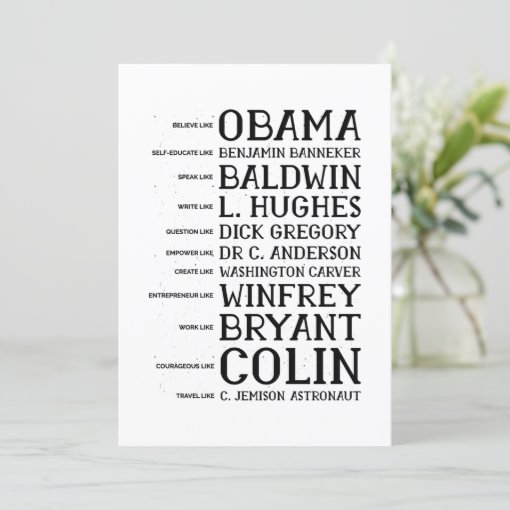 black history month legends icons invitation Zazzle