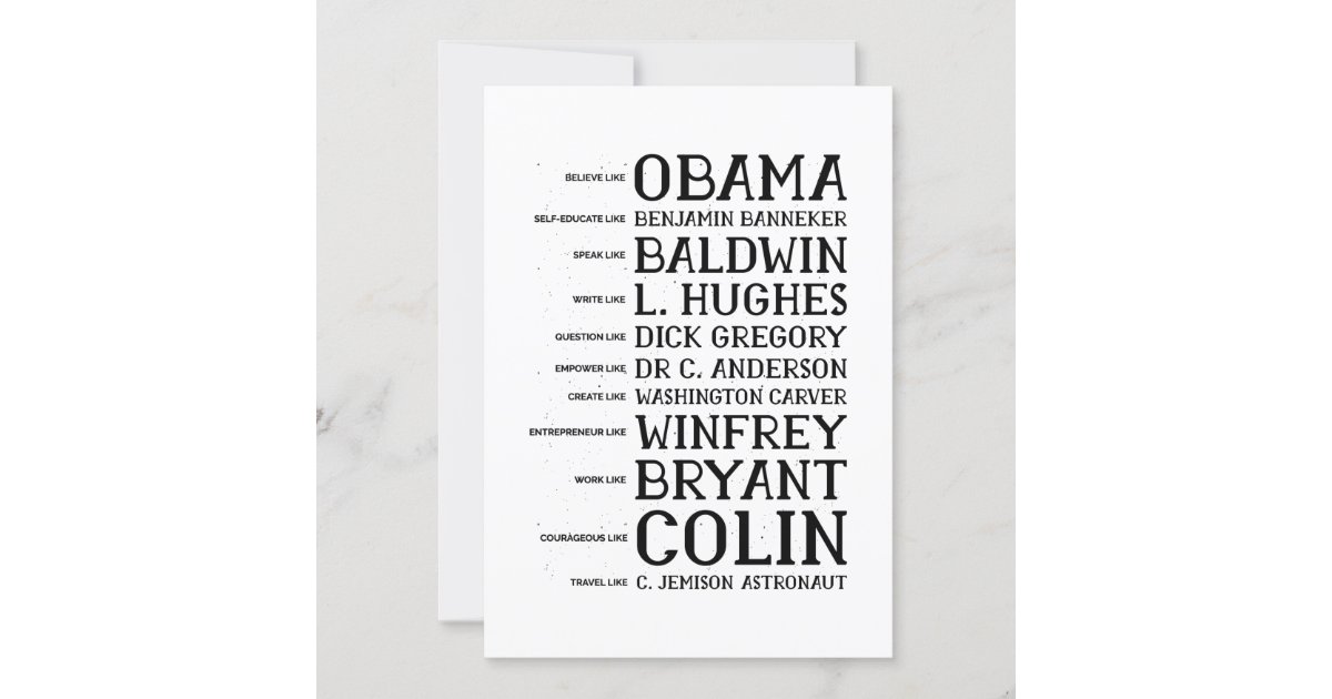 black history month legends icons invitation Zazzle