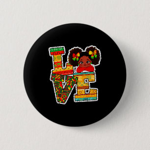 Black History Month Love Afro Toddler Girls Americ Button