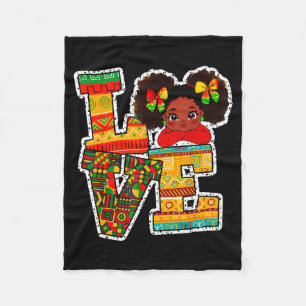 Black History Month Love Afro Toddler Girls Americ Fleece Blanket
