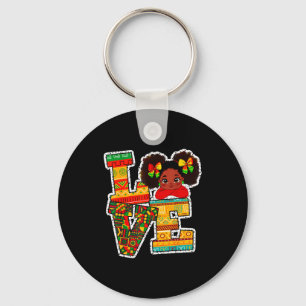 Black History Month Love Afro Toddler Girls Americ Keychain