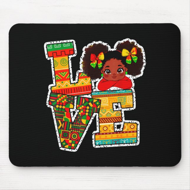Black History Month Love Afro Toddler Girls Americ Mouse Pad (Front)