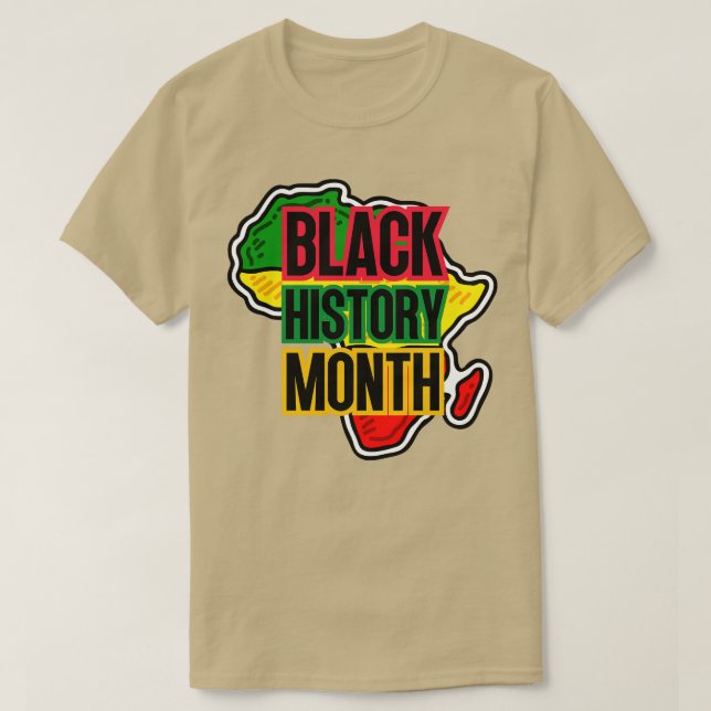 Black history month map T-Shirt (Design Front)