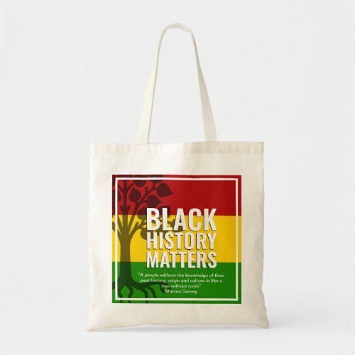 Black History Month MARCUS GARVEY Quote BHM Tote Bag