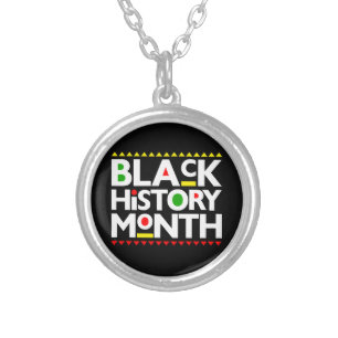Black History Month Melanin King Queen Sista Bruh Silver Plated Necklace