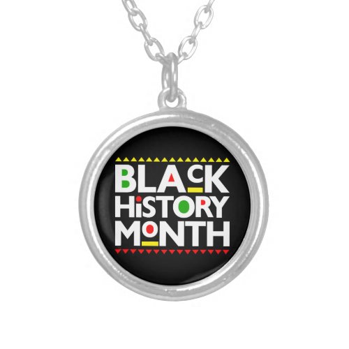 Black History Month Melanin King Queen Sista Bruh Silver Plated Necklace