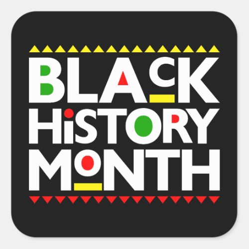 Black History Month Melanin King Queen Sista Bruh Square Sticker