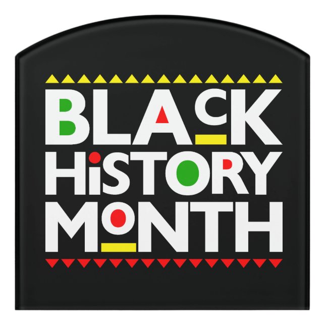 Black History Month Melanin Men Women Kids Door Sign (Contour Front)