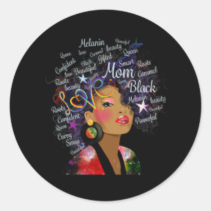 Black History Month Melanin Mom Juneteenth Classic Round Sticker