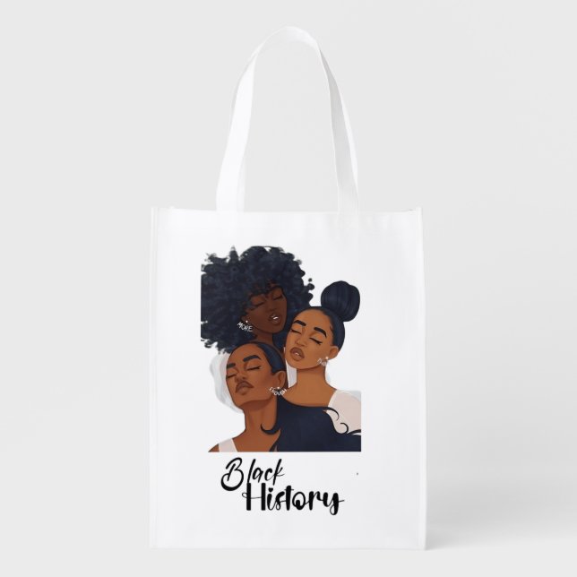 Black History Month Melanin Queens  Grocery Bag (Front)