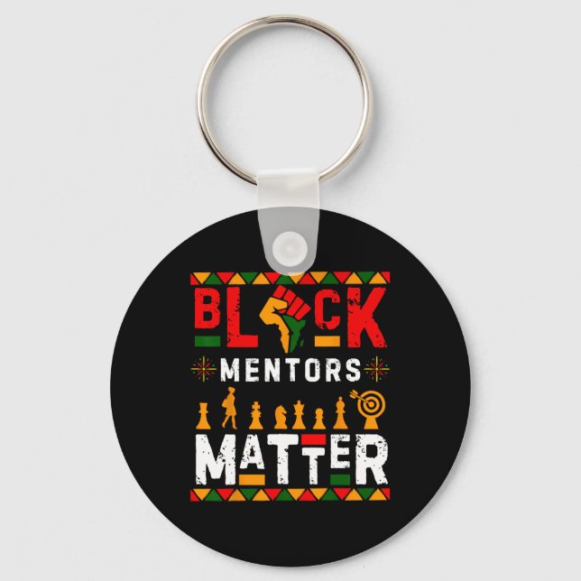 Black History Month Mentors Problem African Americ Keychain (Front)