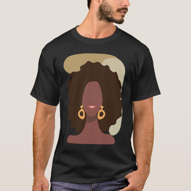 Black History Month Minimalist Queen Melanin Boho  T-Shirt (Front)