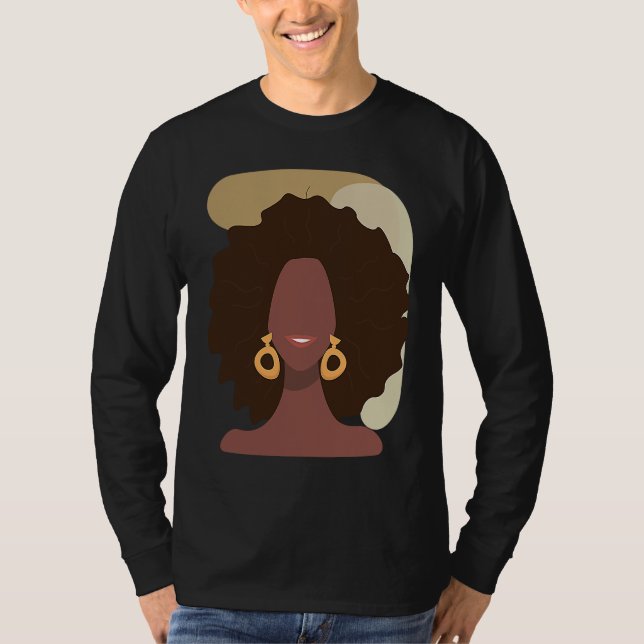 Black History Month Minimalist Queen Melanin Boho  T-Shirt (Front)