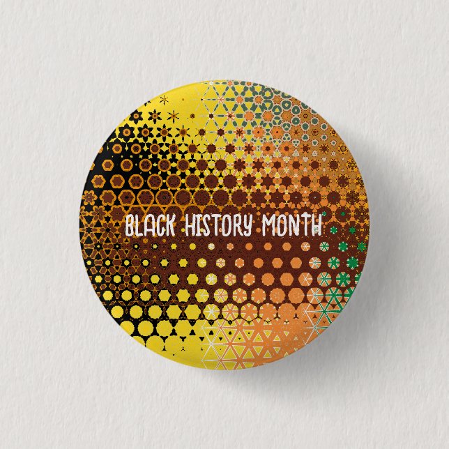 Black History month morph pattern 2 Button (Front)